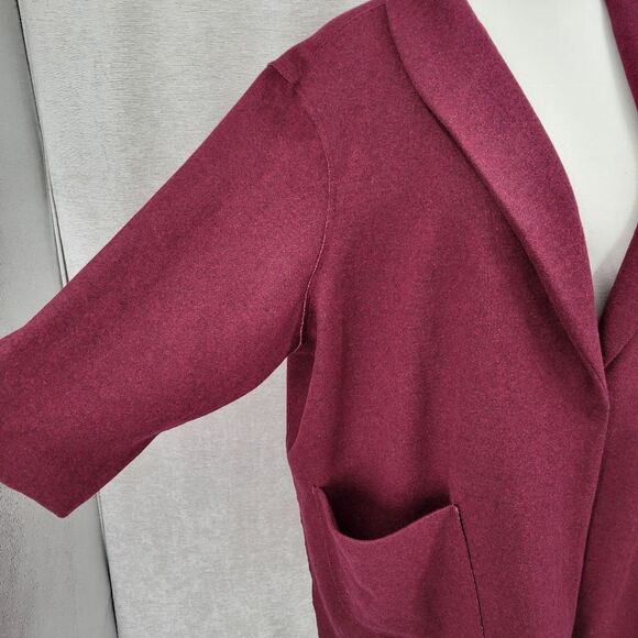 Woman Within Wool Blend Shawl Collar Coat Maroon Dressy Women's Plus Size 4X - Picture 5 of 13